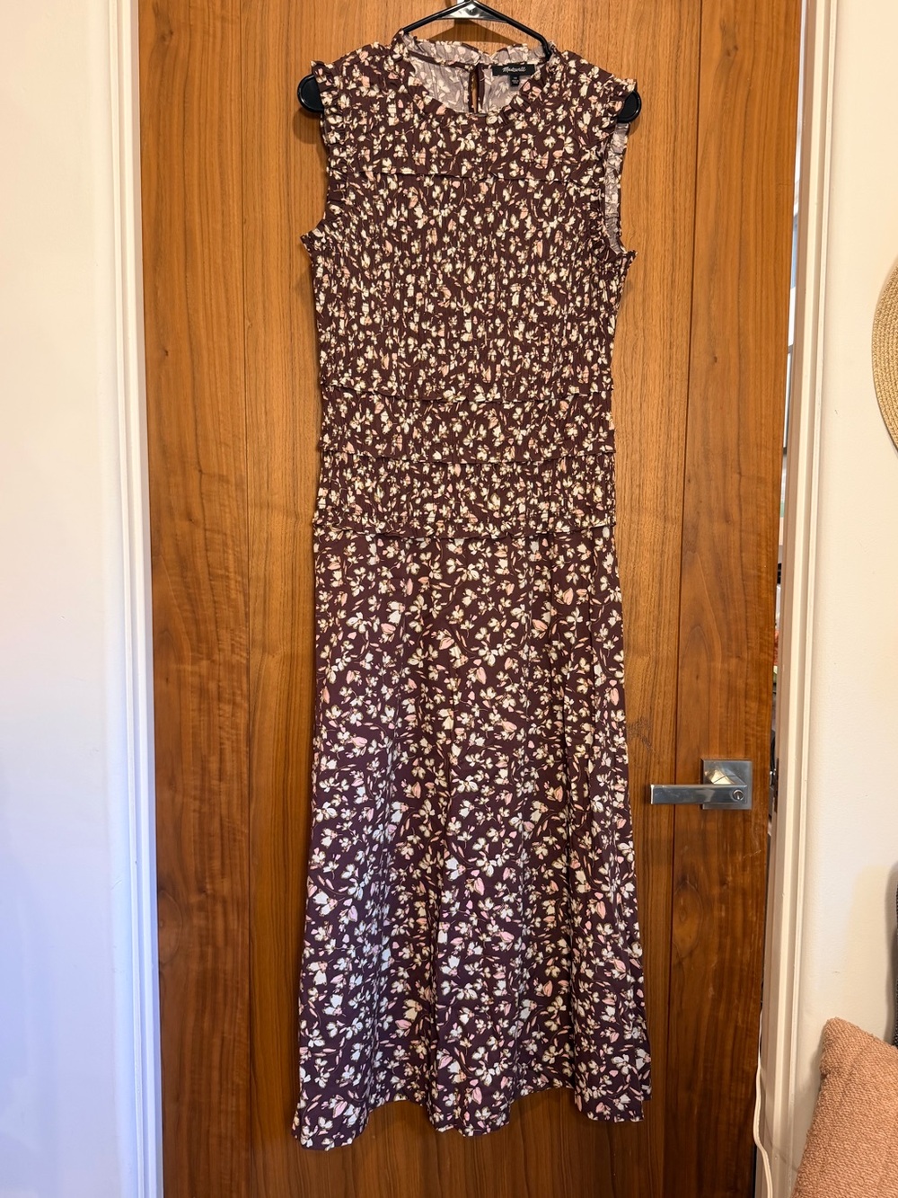 Madewell Burgundy Floral Sleeveless Maxi Dress